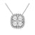 14k White Gold Mosaic Style Halo Diamond Pendant - Harby Jewelers