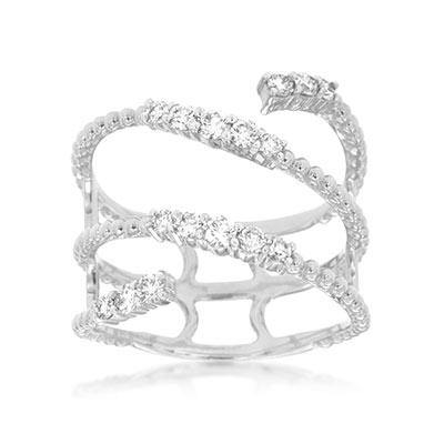 14k White Gold Right Hand Diamond Ring - Harby Jewelers