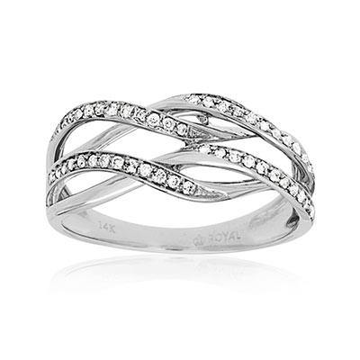 14k White Gold Right Hand Diamond Ring - Harby Jewelers