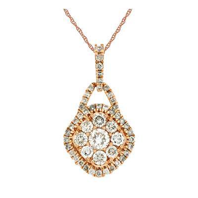 14k Rose Gold Diamond Pendant - Harby Jewelers