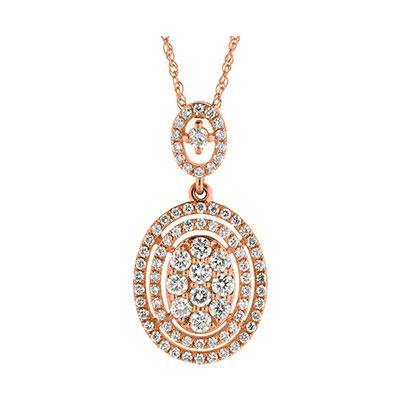 14k Rose Gold Diamond Pendant - Harby Jewelers