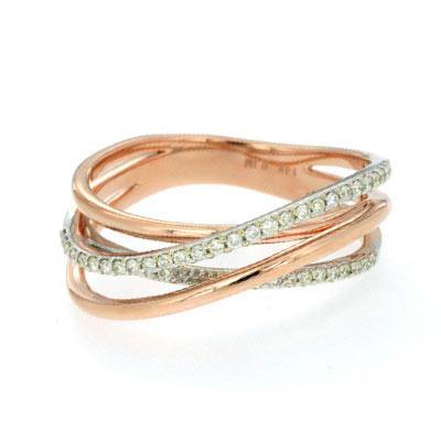 14k  Rose Gold Right Hand Diamond Ring - Harby Jewelers