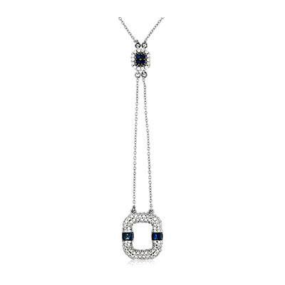 14k White Gold Sapphire and Diamond Necklace - Harby Jewelers