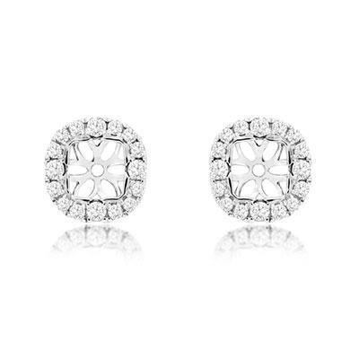 14k White Gold Cushion Diamond Earring Jackets - Harby Jewelers
