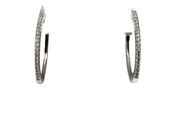 14k .15 Carat Diamond Hoop Earrings
