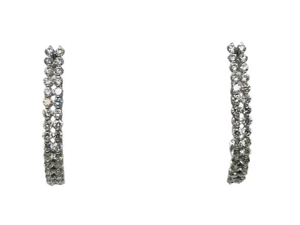 14k .73 Carat Diamond Hoop Earrings
